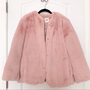 GAP Pink Faux Fur Winter Coat
